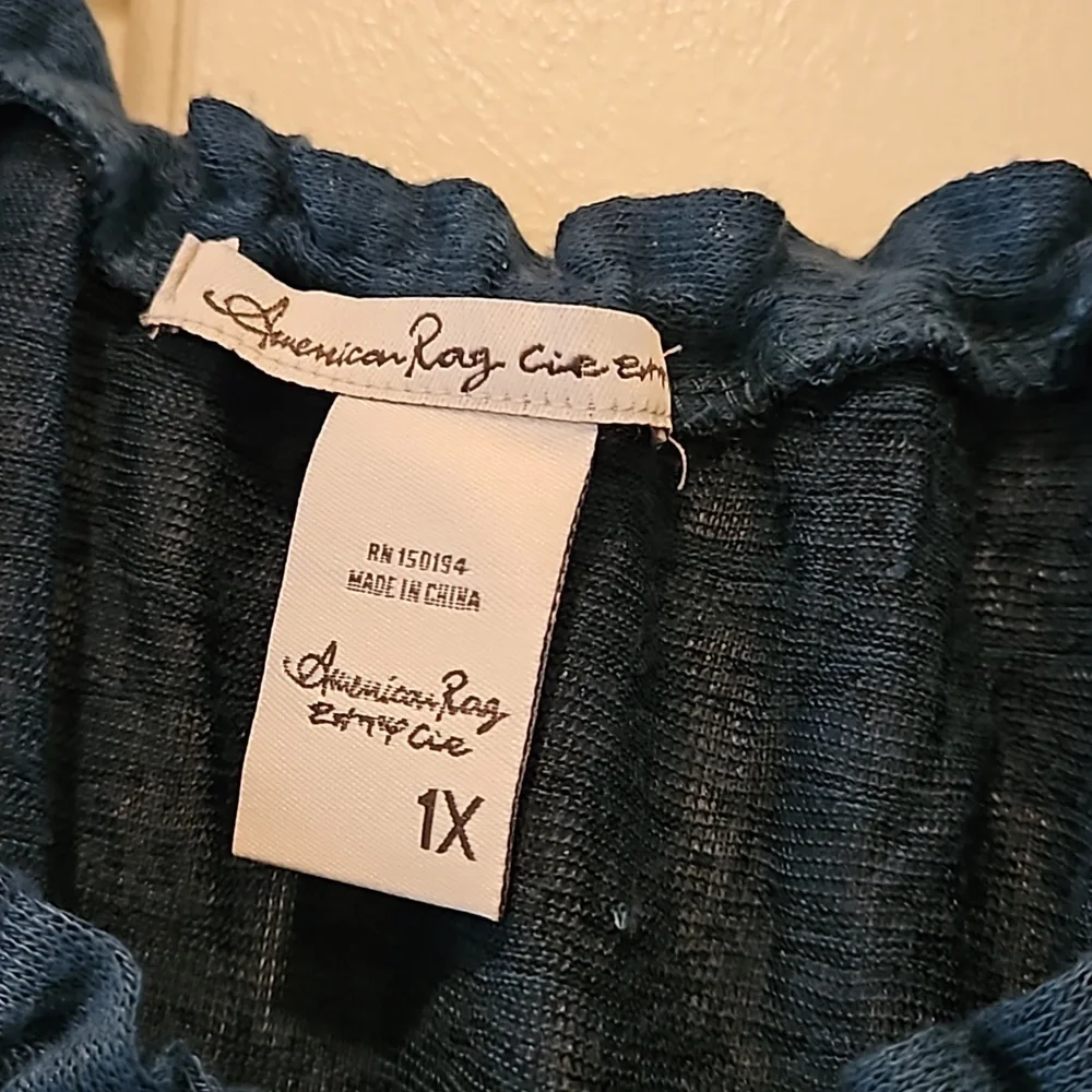 American Rag Teal blouse/Sweater Size 1x - Picture 6 of 11